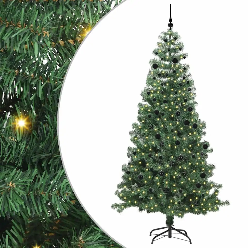 Albero di Natale | Decorazioni natalizie con 300 LED con supporto Verde 240 cm PVC