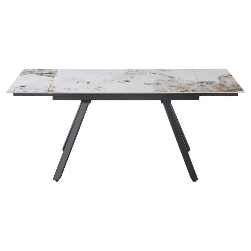 Tavolo Cooper 120(180)x80x76cm Top Ceramica Amica Marrone Marmorizzato Lc