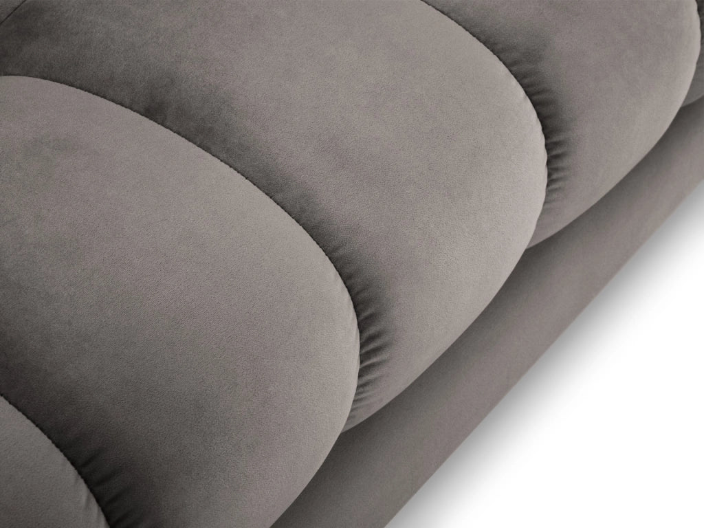 Cosmopolitan Design - Divano angolare sinistro "Bali" 5 posti in velluto grigio chiaro 