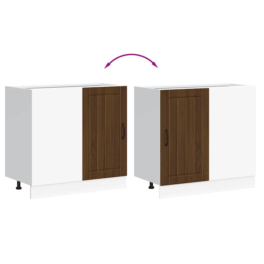 Mobile base da cucina-Base da Cucina Lucca Rovere Marrone in Legno Multistrato
