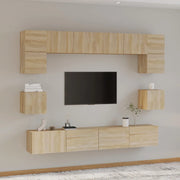Set Mobili Porta TV 8pz Rovere Sonoma in Legno Multistrato cod mxl 69286