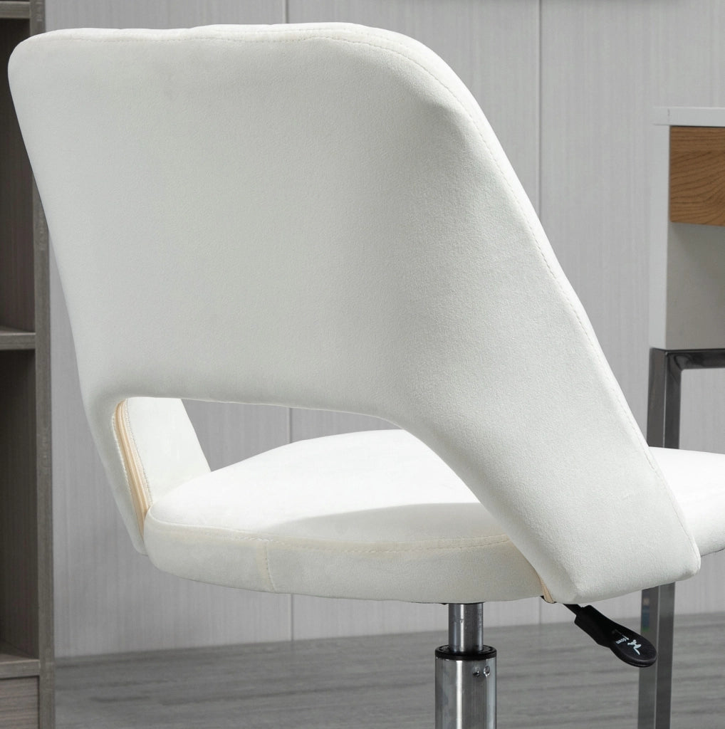 Sedia da ufficio beige girevole e regolabile in altezza