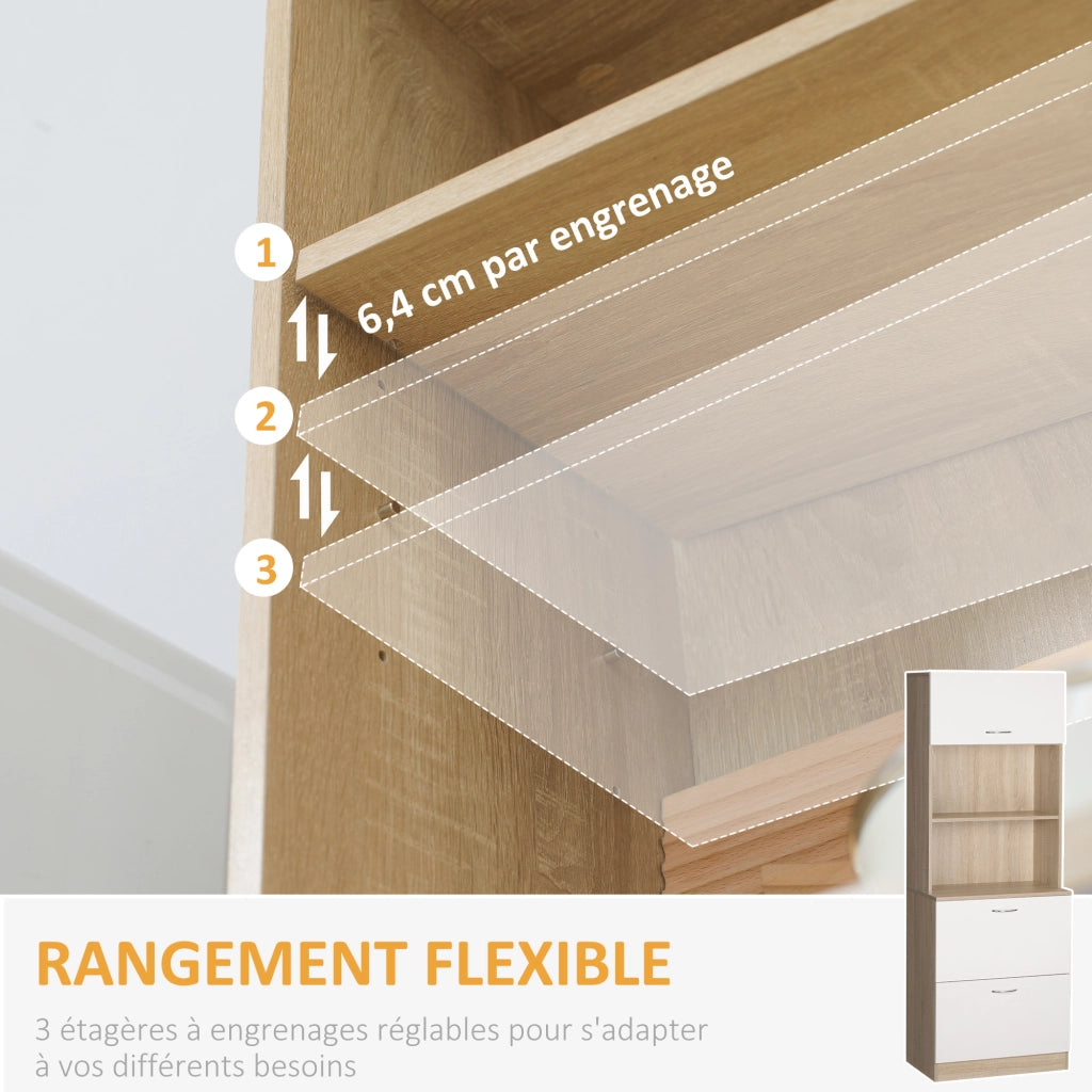 Mobile cucina contenitore ¨C Xylo ¨C 2 cassetti 1 anta bianco MDF 60x38x168 cm