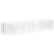 Aiuola rialzata in gabbione di ferro zincato 300 x 100 x 50 cm Argento 02_0039913