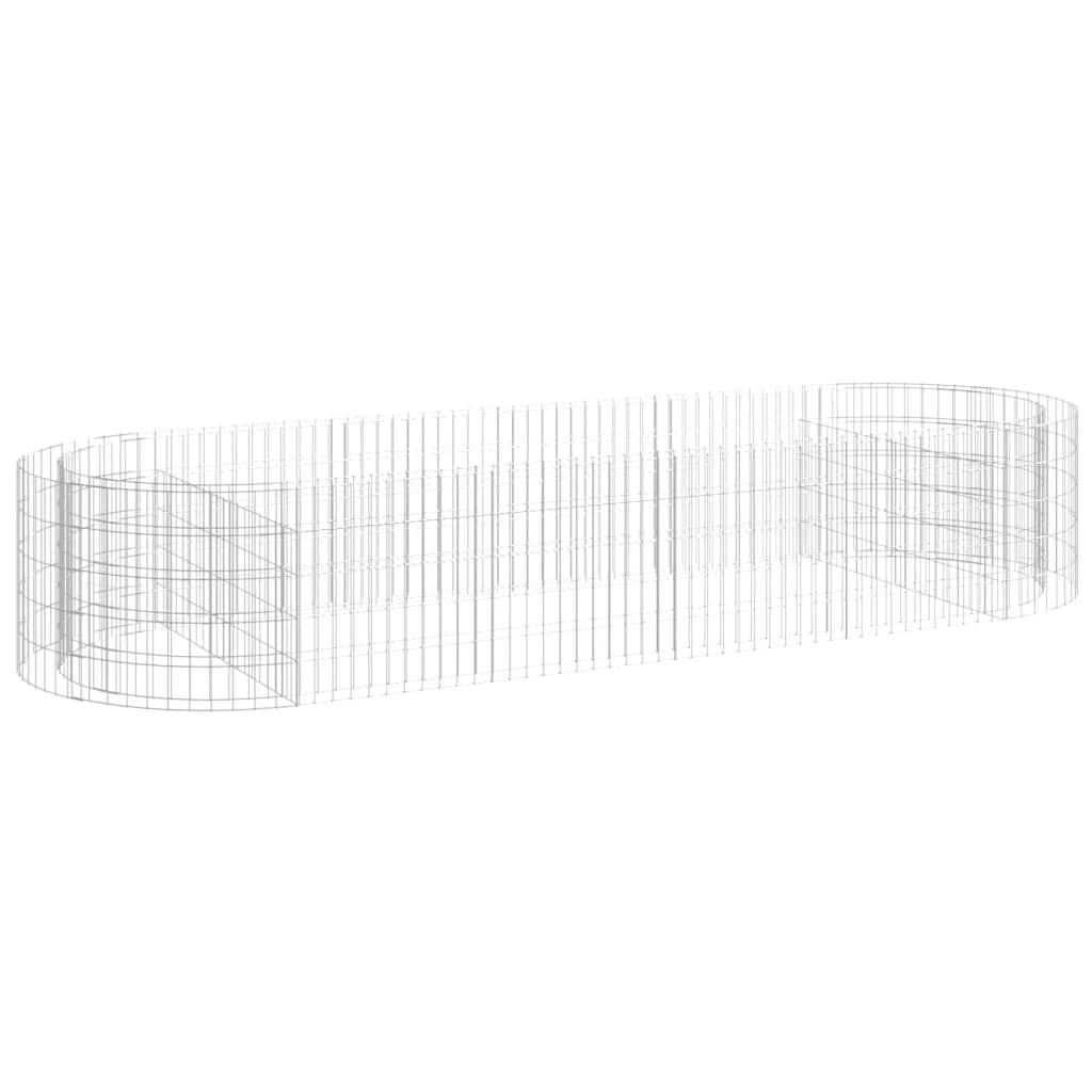 Aiuola rialzata in gabbione di ferro zincato 300 x 100 x 50 cm Argento 02_0039913