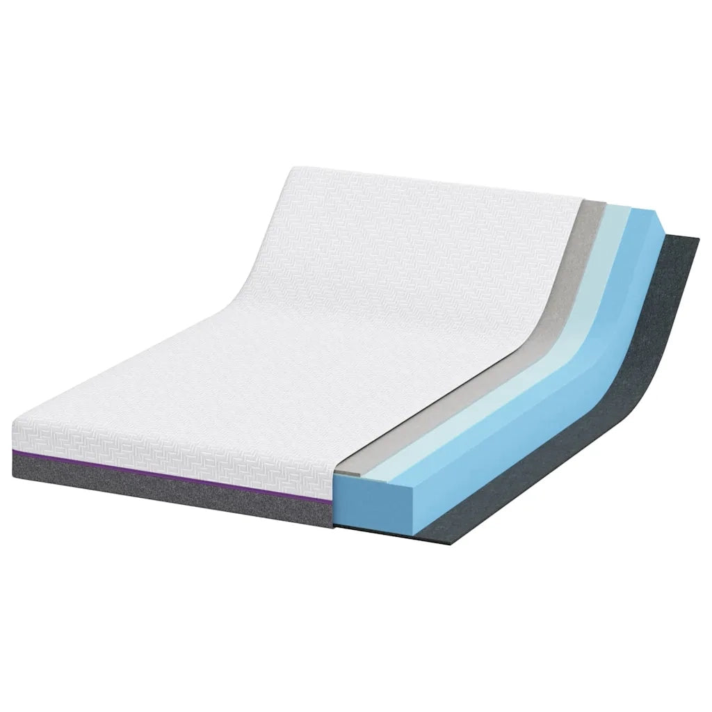 vidaXL Materasso Bianco e Grigio 140 x 190 cm Schiuma