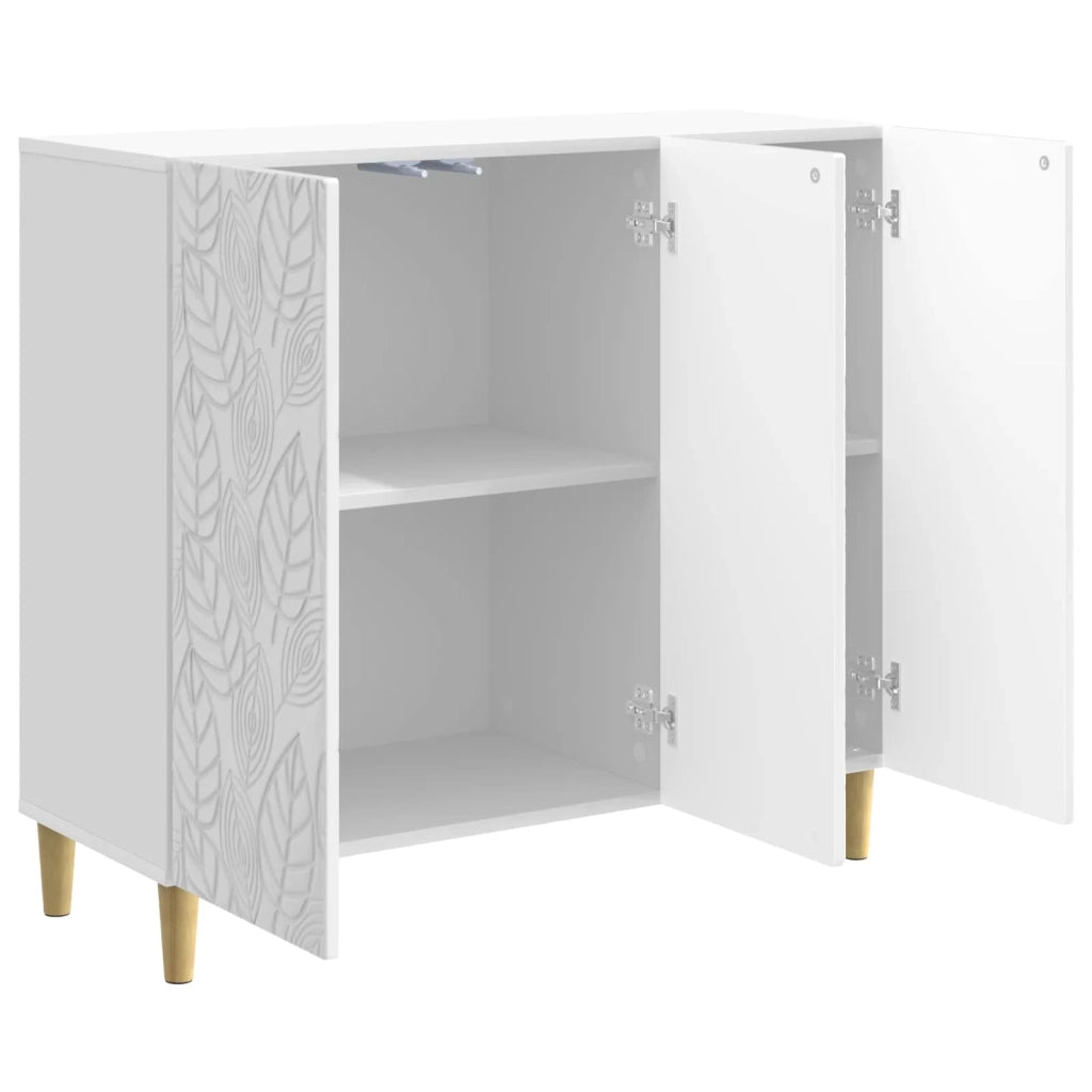 Credenza Bianco Lucido 89 x 34,5 x 80 cm Legno ingegnerizzato 895109