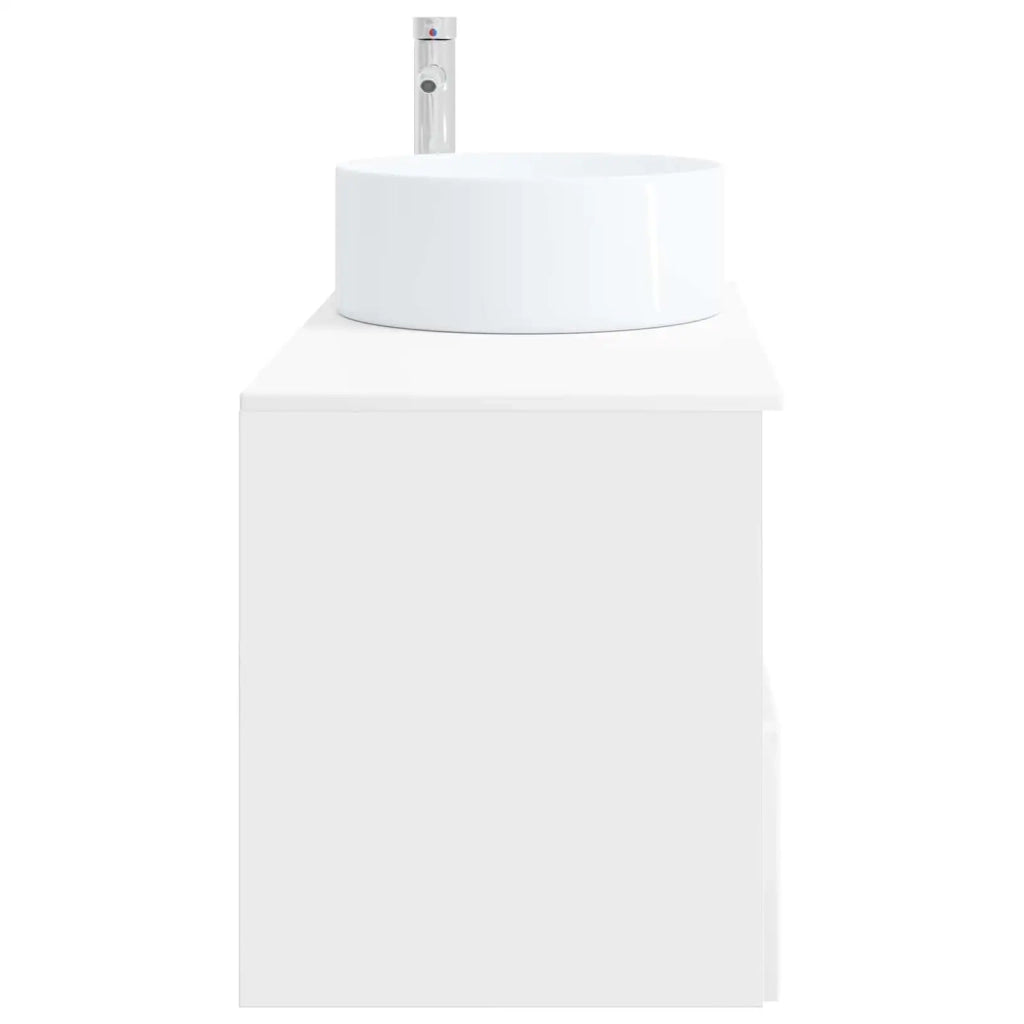 Set di mobili per il bagno 2 pz Bianco Lucido 3404108