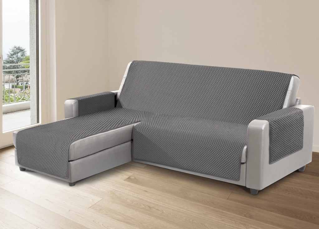 Copridivano Per Divani Con Penisola Lato Destro Modello Sphere Antracite - 240 cm - Antracite