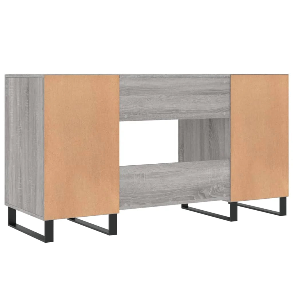 Scrivania Sonoma postazione computer mobile per computer scrivania da studio 140 x 50 x 75 cm legno ingegnerizzato grigio 02_0023954