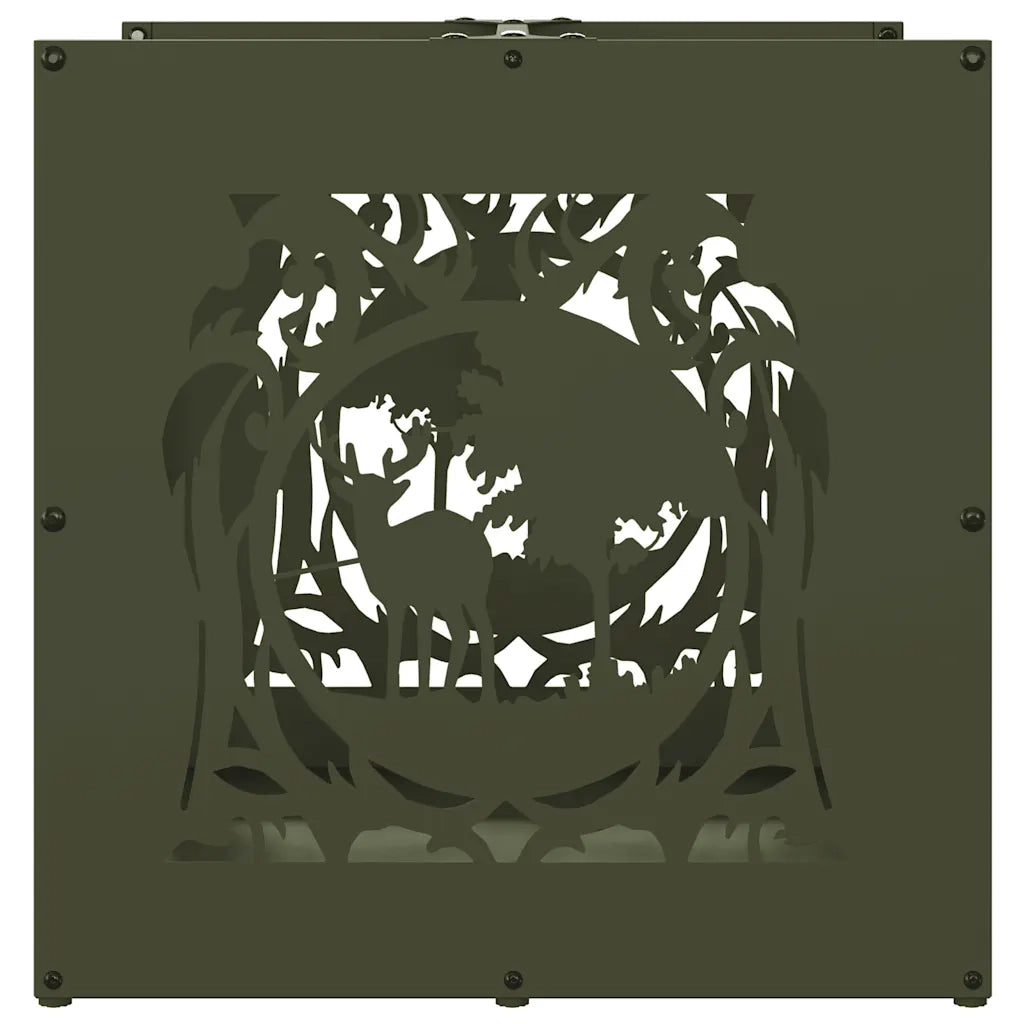 Rastrelliera per Legna da Ardere Verde Oliva 40x40x40 cm CFW2654438