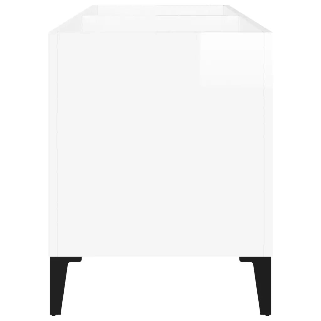 Mobile Porta Dischi Bianco Lucido 74,5x38x48 Legno Multistrato 831967