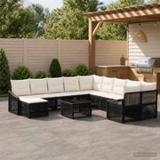 Set Divano da Giardino 12 pz Nero polyrattan 3436207