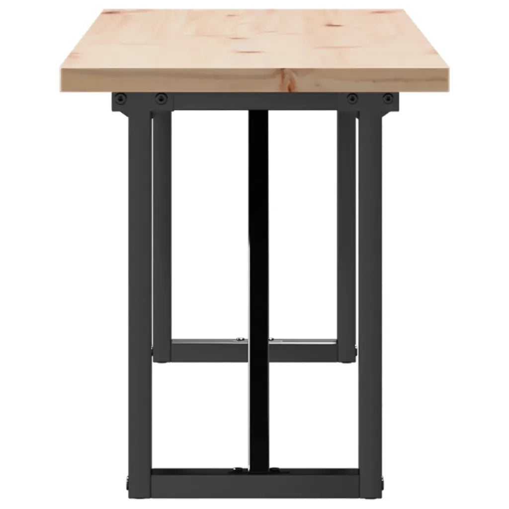 Tavolino Salotto Telaio a O 160x40x45,5 cm Legno Pino e Acciaio