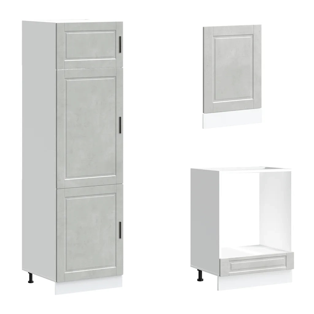 Set Mobili da Cucina 7 pz Porto Grigio Cemento in Truciolato 3314785