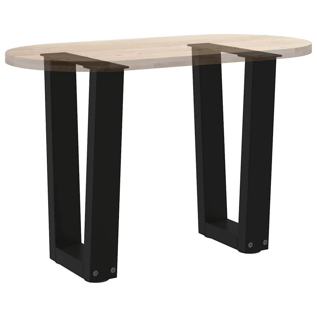 Set di 2 gambe per tavolino da caffè a forma di V 38 x 43 cm con piedini regolabili stile moderno acciaio nero 02_0056912