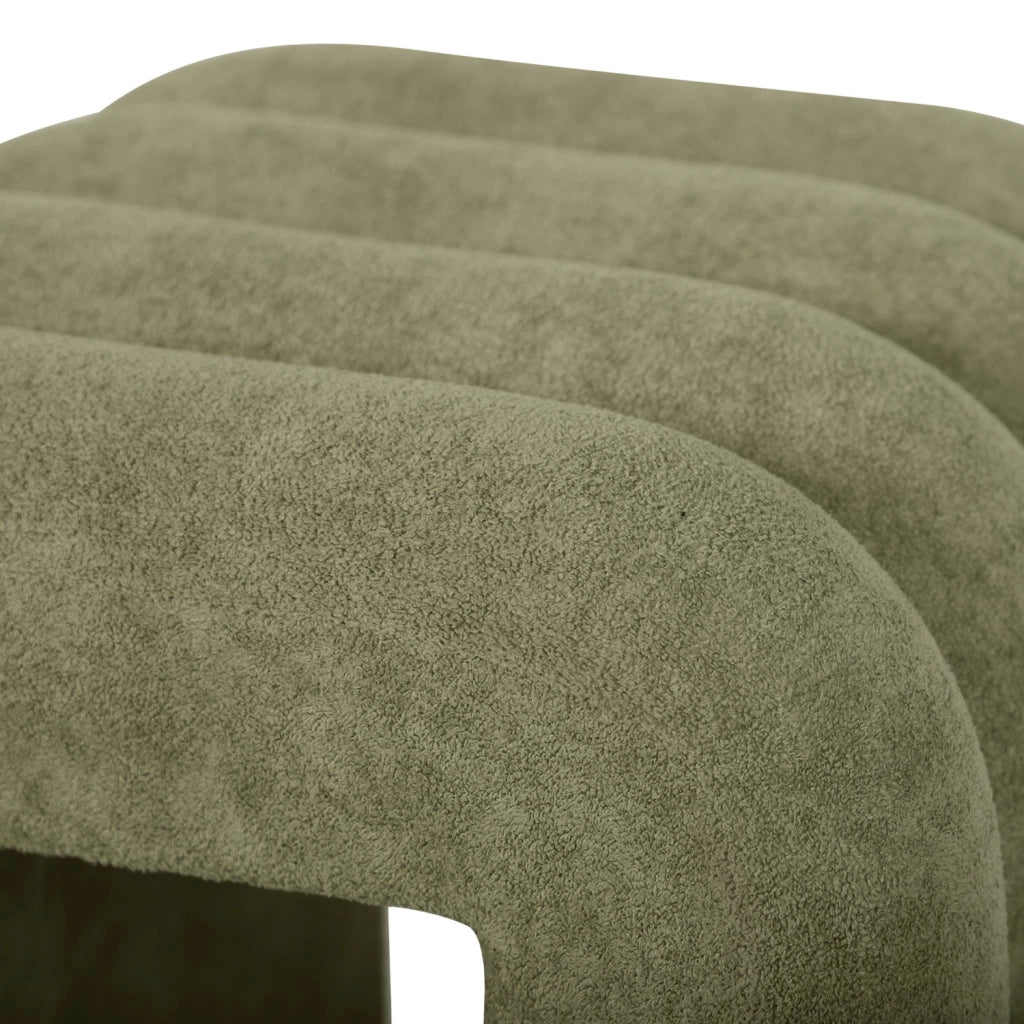 Set 2 pouf contemporanei in tessuto, verde