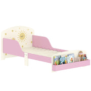 Letto a soppalco contenitore per bambini ¨C Zephmum ¨C Rosa 70x140 cm con stelle