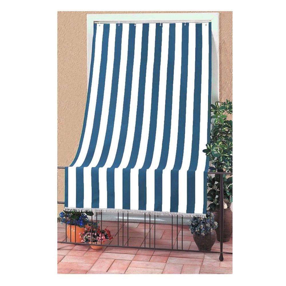 Trade Shop - Tenda Da Sole A Righe Con Anelli Per Porta Esterno Balcone Veranda Giardino 200x290cm -