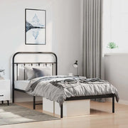 Giroletto con Testiera Metallo Nero 100x200 cm 352573