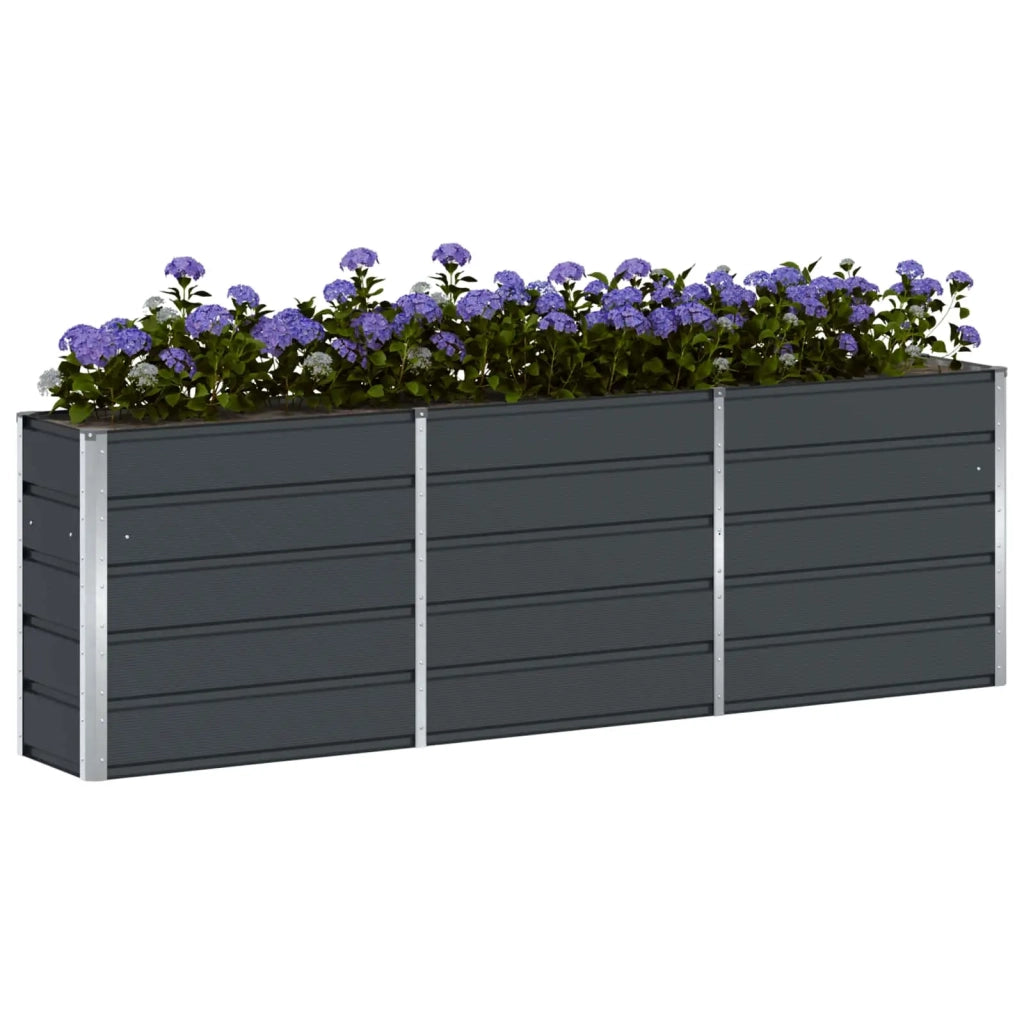 Fioriera Antracite 240 x 40 x 75 cm Acciaio