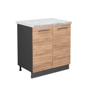 Mobile lavello cucina Fame-Line Rovere dorato/Antracite 80 cm, PL Marmo Vicco