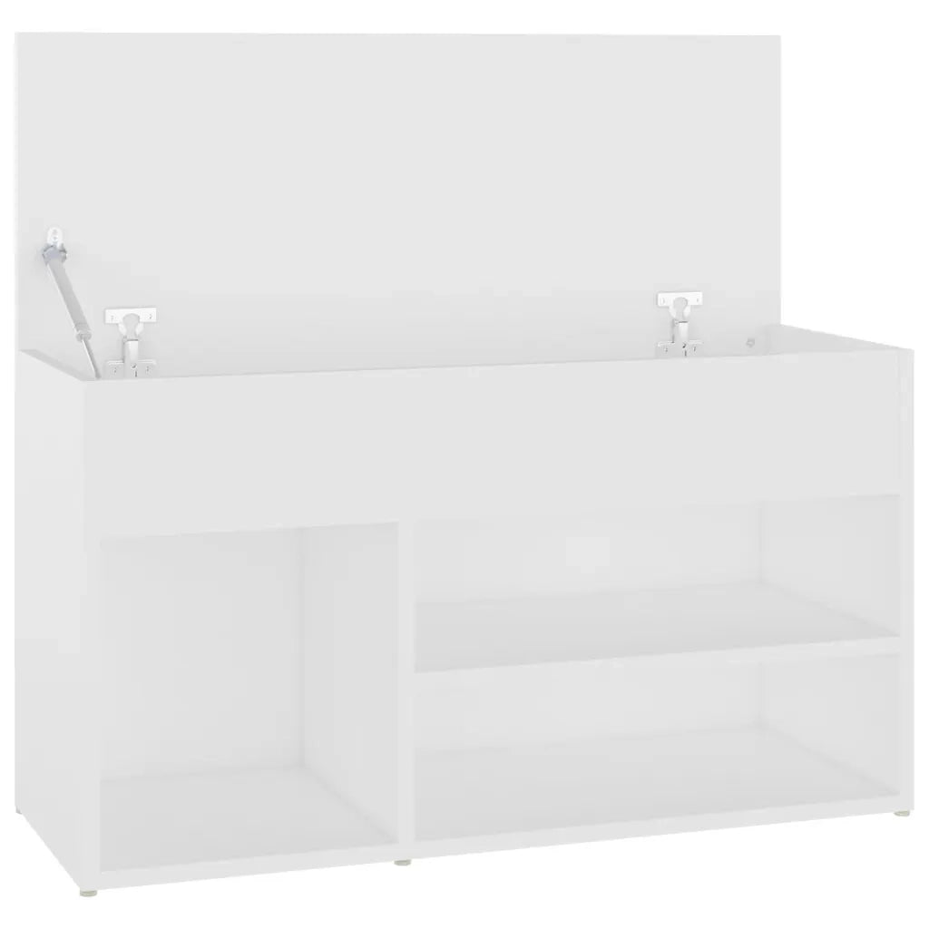 Panca Portascarpe-Sgabello-Panca Scarpiera Bianco 103x30x54,5 cm in Truciolato