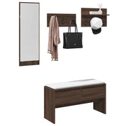 vidaXL Set Mobili da Ingresso 4 pz Rovere Marrone in Legno Multistrato