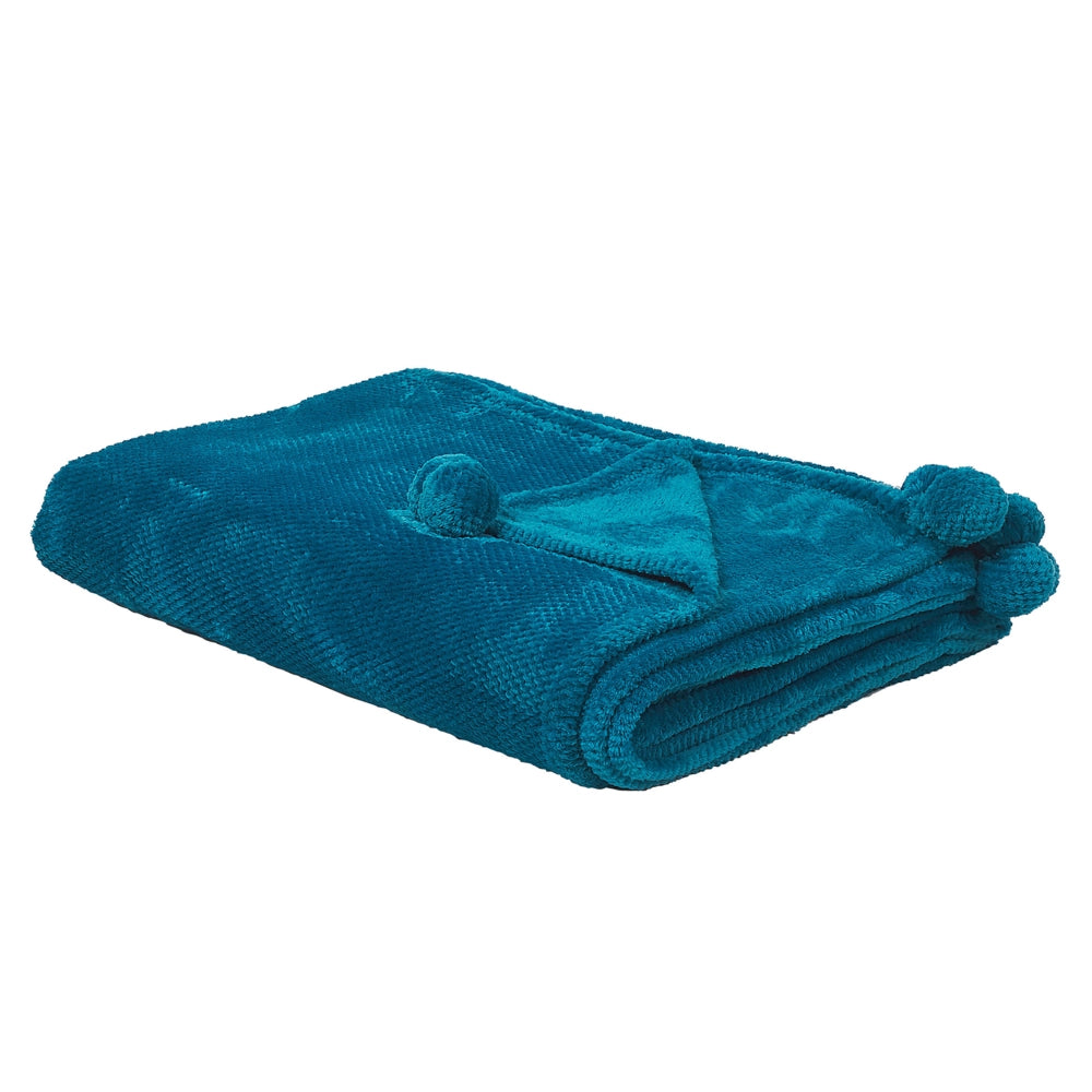 Coperta Blu Plaid 200 x 220 con nappe Morbido Copriletto moderno