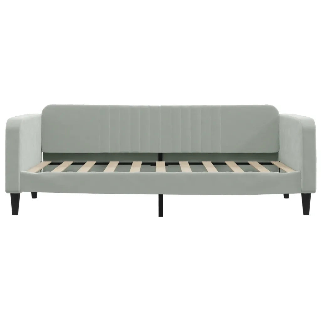 Divano Letto con Letto Estraibile Grigio Chiaro 90x190 Velluto 3197076