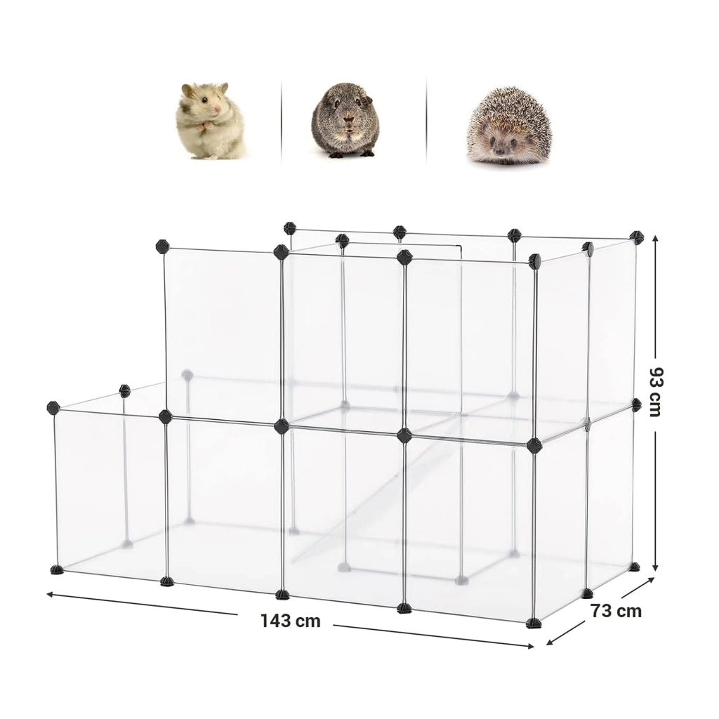 Recinto modulare/box per porcellini d'India 143 x 73 x 93 cm plastica trasparente 12_0005392