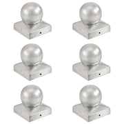 Tappi per Pali 6 pz EstremitÃ  a Globo Metallo Zincato 71x71 mm cod mxl 68730