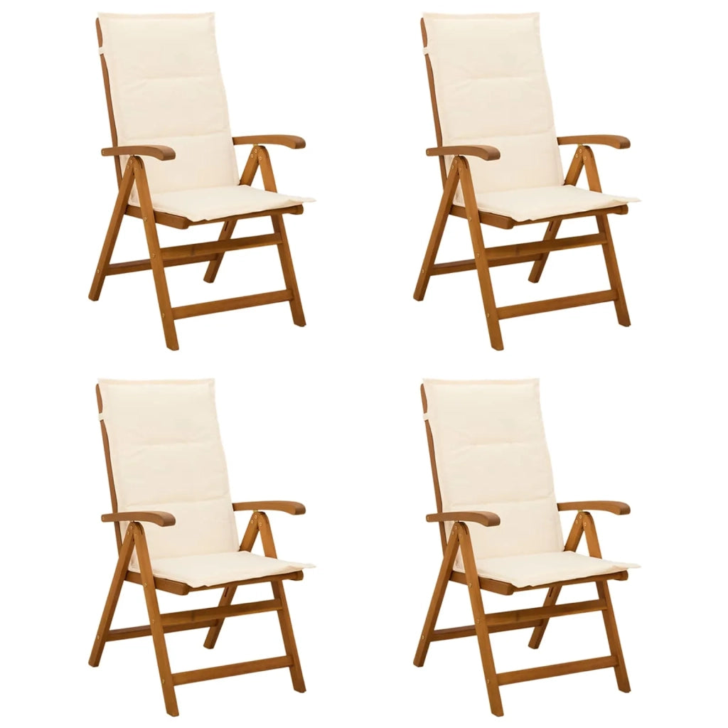 Sedie da giardino reclinabili 4 pz Naturale 3434464