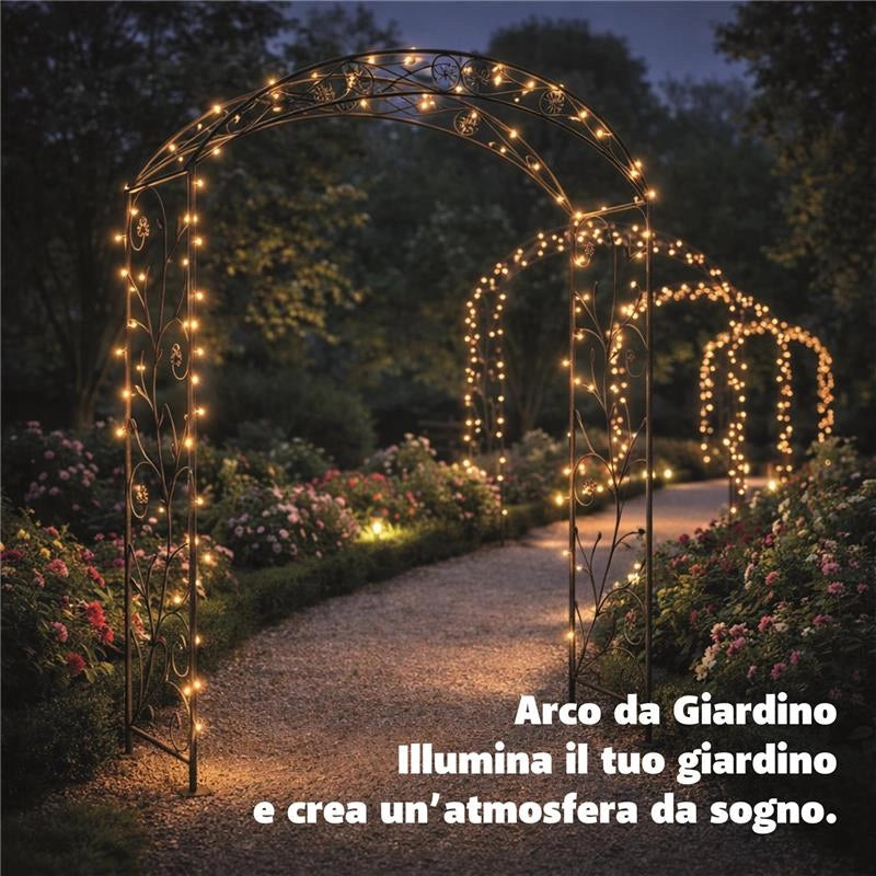 ARCO ANDERSON GRIGIO ANTICO IN ACCIAIO VERNICIATO A POLVERE 135 X 47,5 X H230CM