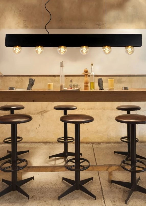 Lampadario Lucide Surtus nero 6xE27 60W 30474/06/30