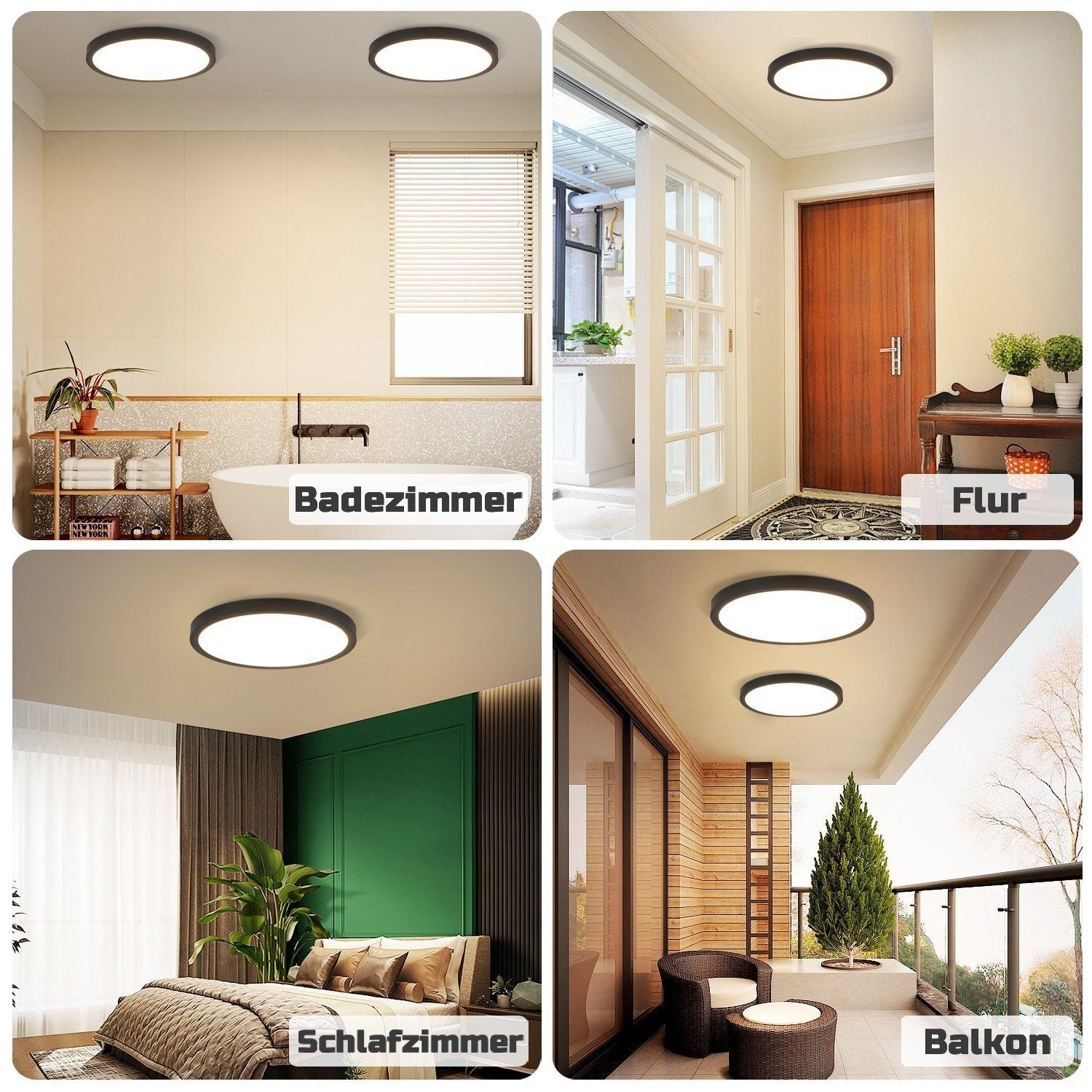 ZMH Lampada da soffitto a LED IP44 per soggiorno e corridoio - Illuminazione
