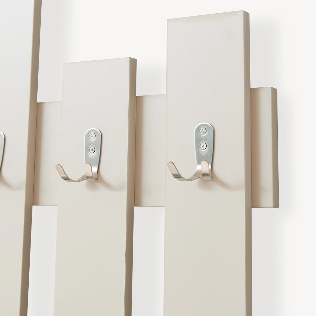 Appendiabiti da Muro Raseborg a 4 Pannelli per Ingresso 80 x 60 cm Beige [en.casa]