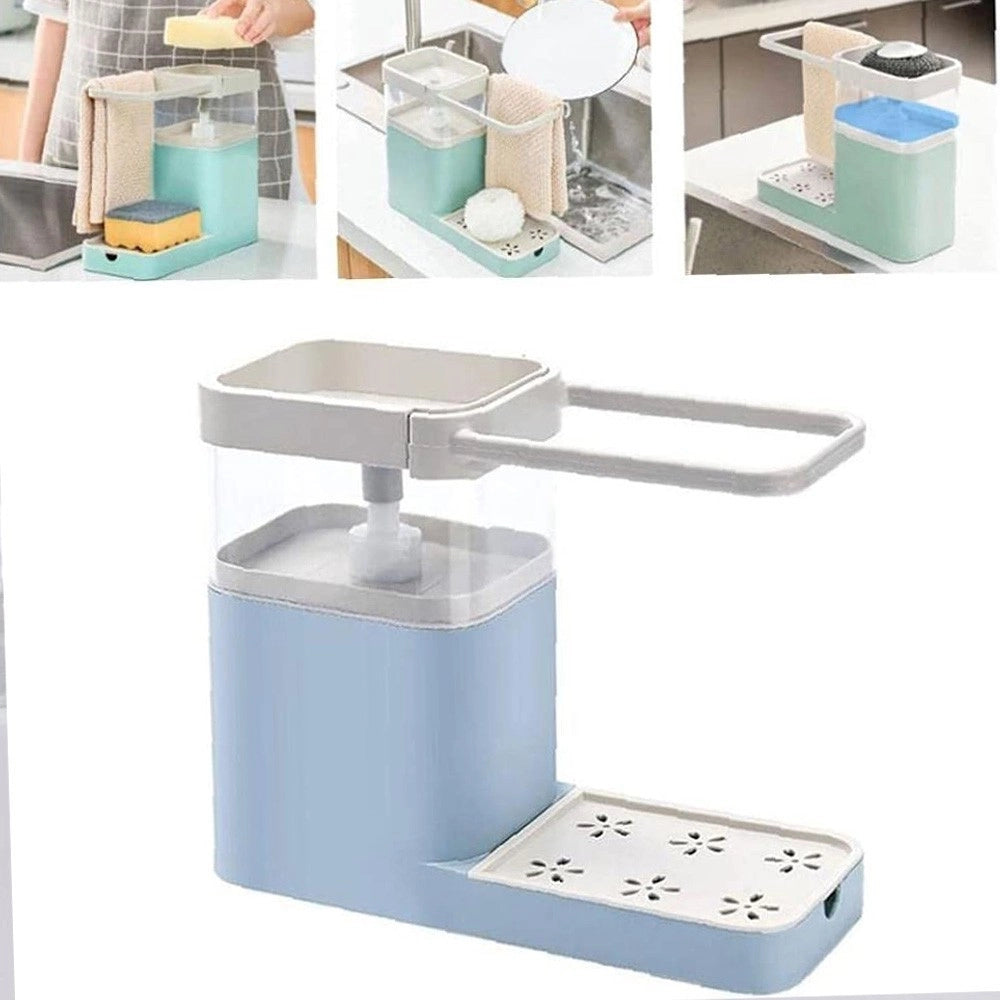 Trade Shop - Dispenser Porta Sapone Liquido Dosatore Organizer Per Lavello Lavabo 21x12x25x9 -