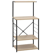 Mobile Microonde Nero e Rovere 60x39,6x123cm Legno Multistrato CFW3344476