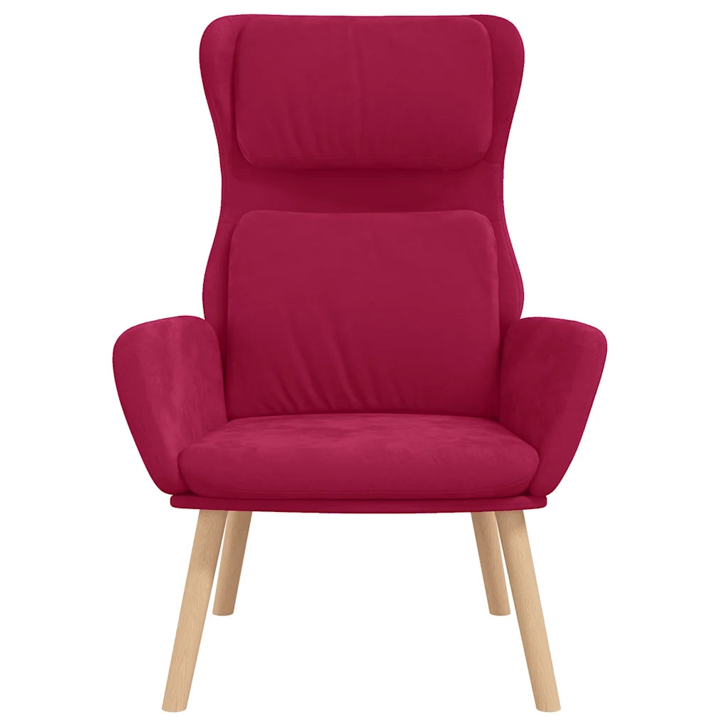 Poltrona Relax Rosso Vino in Velluto 341356