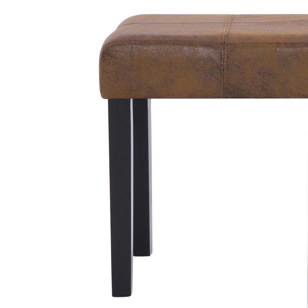 Panca/pouf/sgabello/panca per mobili 106 cm in pelle scamosciata sintetica marrone 3002199