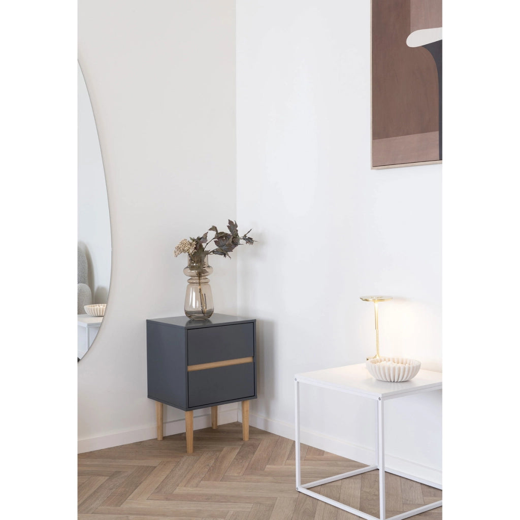 Comodino Vita, Bianco, Metallo, 45x45x45 cm