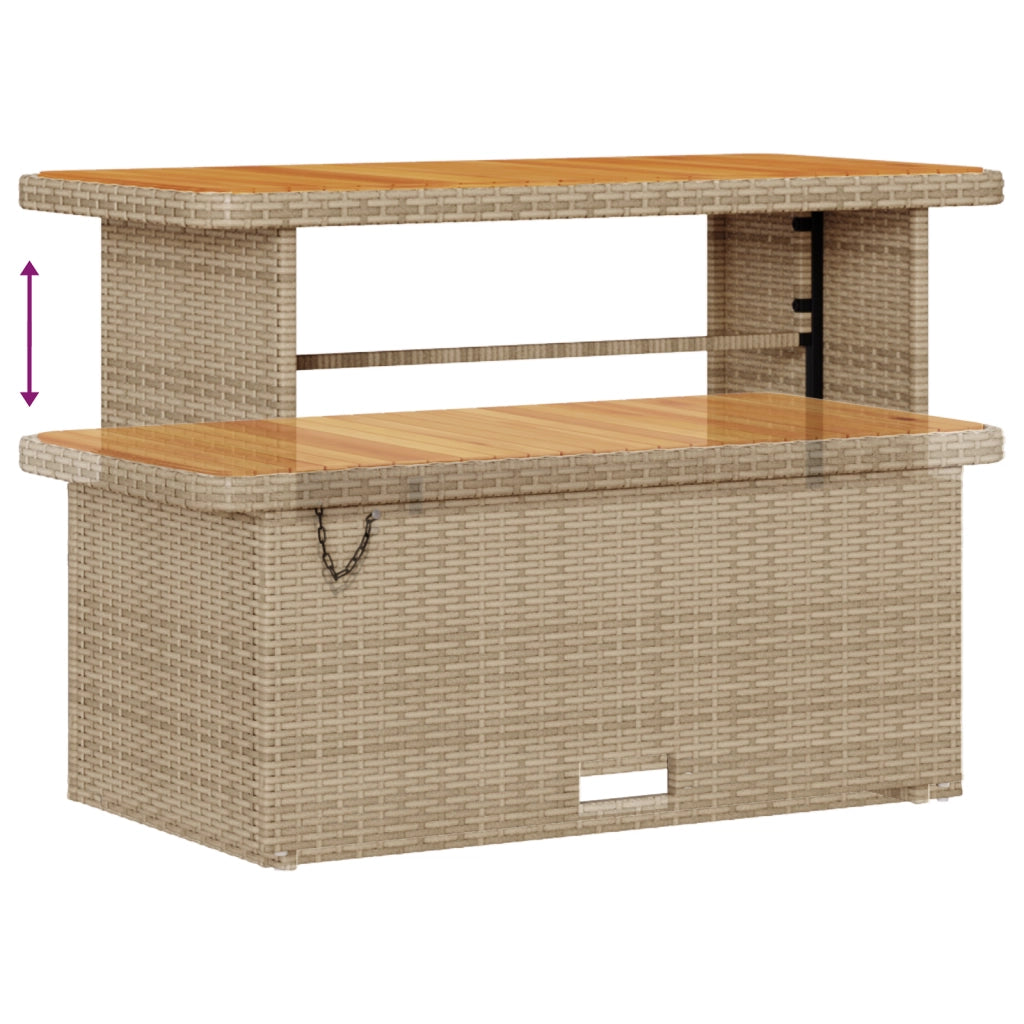 Set di divano da giardino da 14 pezzi con cuscini Beige Polyrattan Acacia