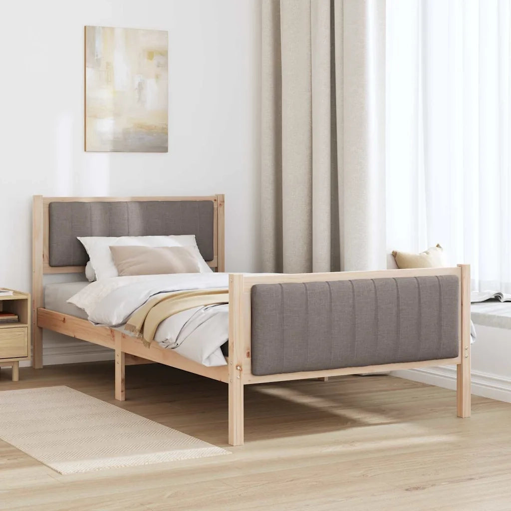 Struttura del Letto con testiera Marrone e taupe 100 x 200 cm