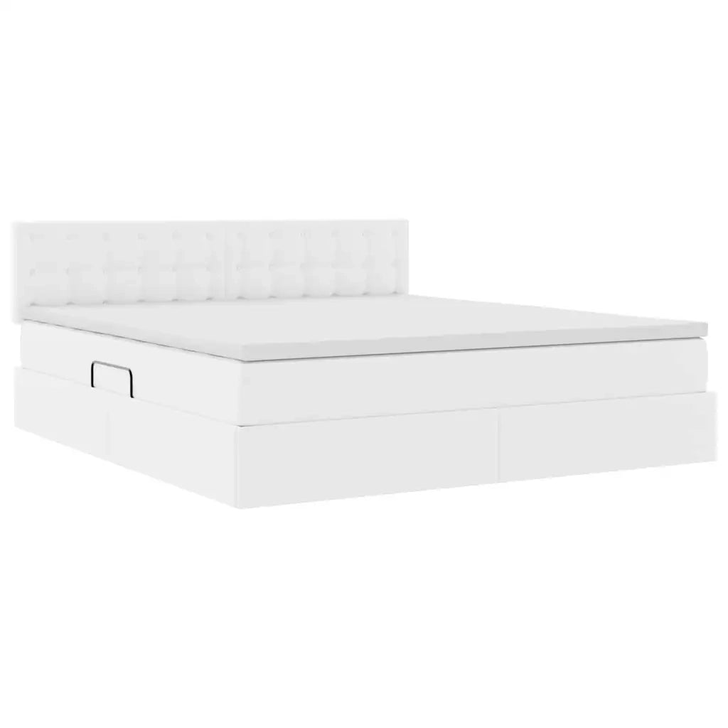 Letto con contenitore e LED con led Bianco Puro 160 x 200 cm