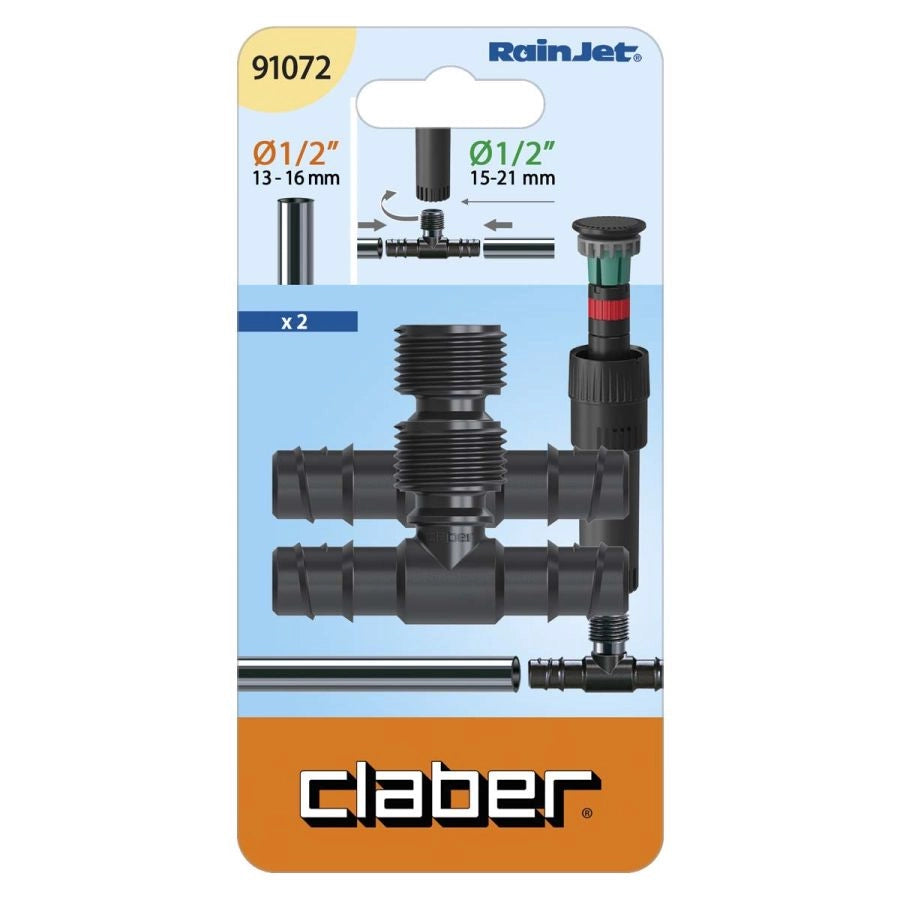 RACCORDO A 3 VIE PER COLLEGARE MICROIRRIGATORI COLIBRI FILETTO MEZZO POLLICE CLA