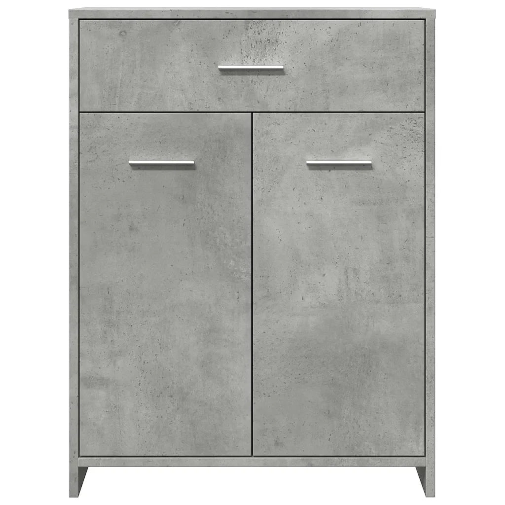 Mobiletto da bagno classico con 1 cassetto e 2 ante 60 x 33 x 80 cm legno composito grigio cemento 02_0050837