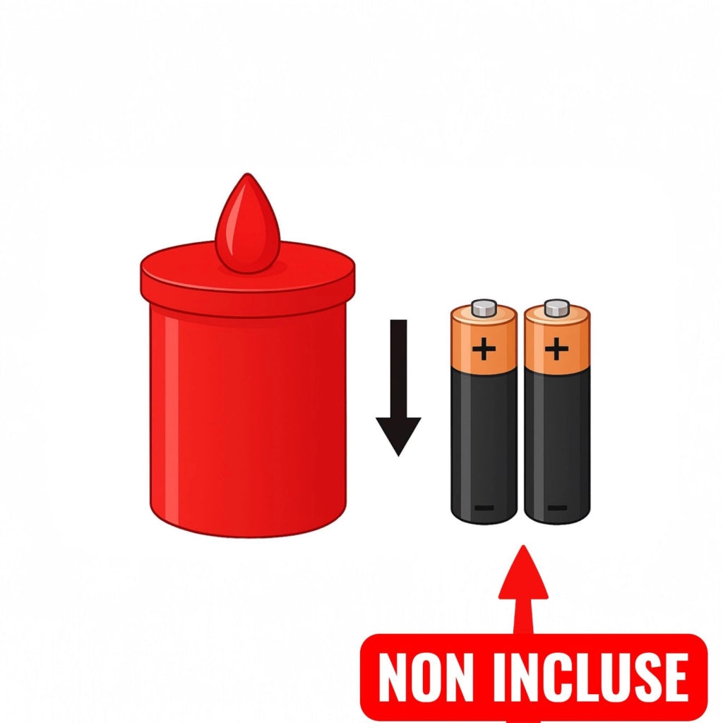 Lumino Votivo LED Rosso a Batteria | Candela Elettrica con Fiamma Viva Candela