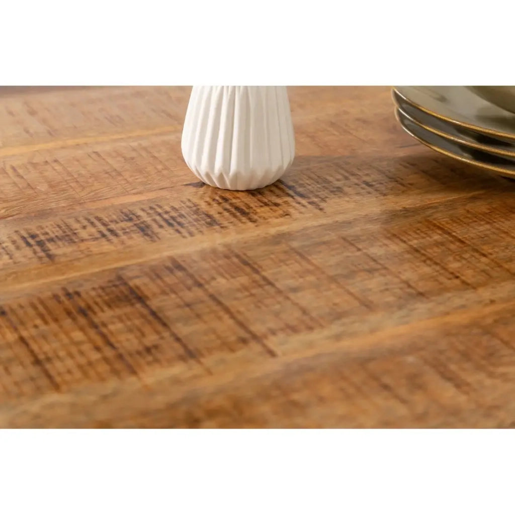 Tavolo da pranzo LODEN - Legno massiccio di mango verniciato - 160 cm - Stile industriale
