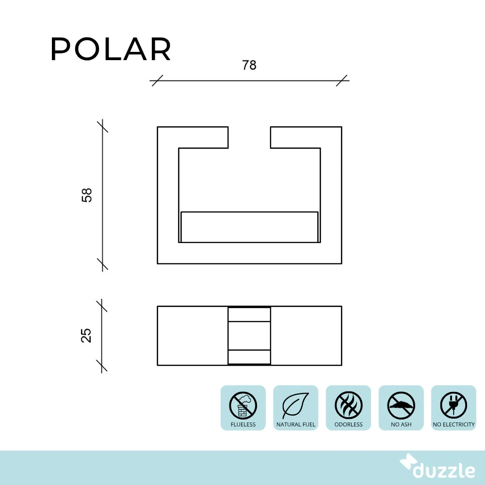 Polar, Biocamino da terra Bianco (25cm X 78cm H. 58cm) | Duzzle